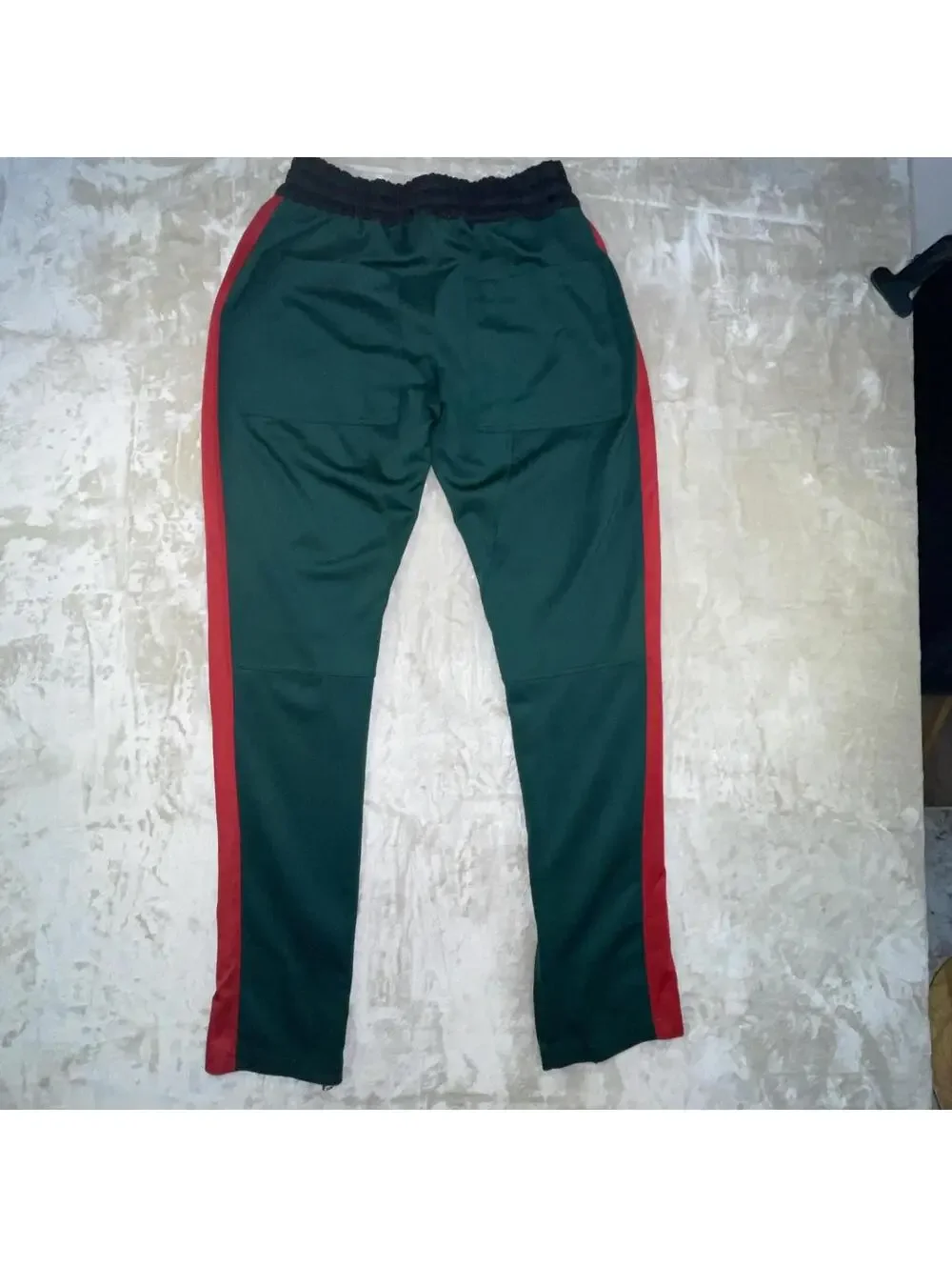 Lifted Anchors Men's The Jenner Track Pants in Italia Luxe Green Red- Sz MEDIUM
